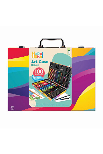 Happi Hobbi HAPPI HOBBY ART CASE SET DELUXE WITH 100 ACCESSORIES RAINBOW