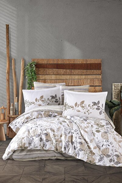 DENİZLİ ÇEYİZ Clasy Double 4 Season Quilted Duvet Cover Set Azura Beige