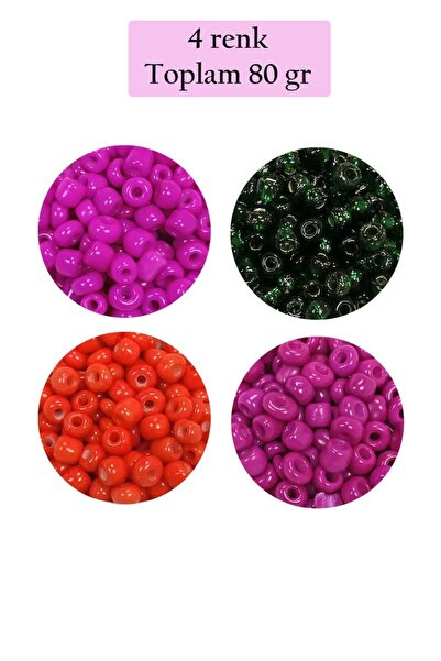 Royaleks Group Bulk glass sand beads large size (6/0) 4 mm - 4 colors - total...
