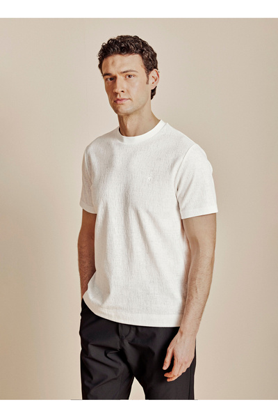 BROOKS BROTHERS Kırık Beyaz Erkek Standart T-Shirt BBSS26MTS006