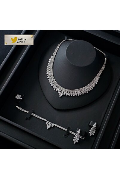 jewelrystore High-End Zircon Accessories Set with Box
