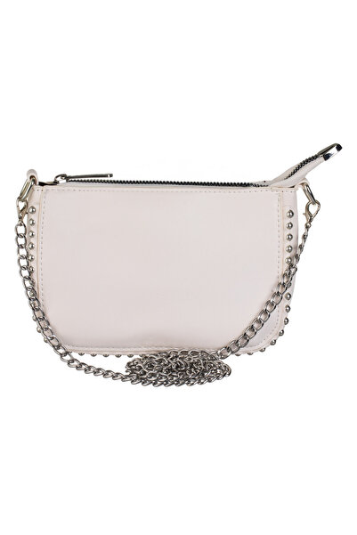 Zumzeria Ecru Bag with Studs for Women 18x3x12cm
