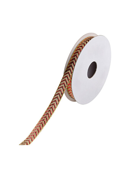 Zumzeria Panglică de Crăciun roșie și aurie 5m x 9mm