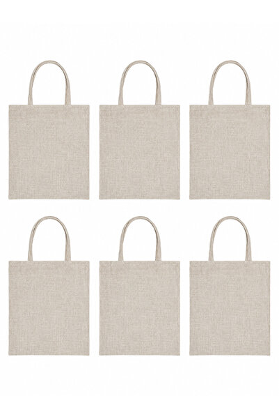 Houzi 6 pcs Plain reusable Cotton Shopping Tote Bags Eco Friendly Shoppers Id...