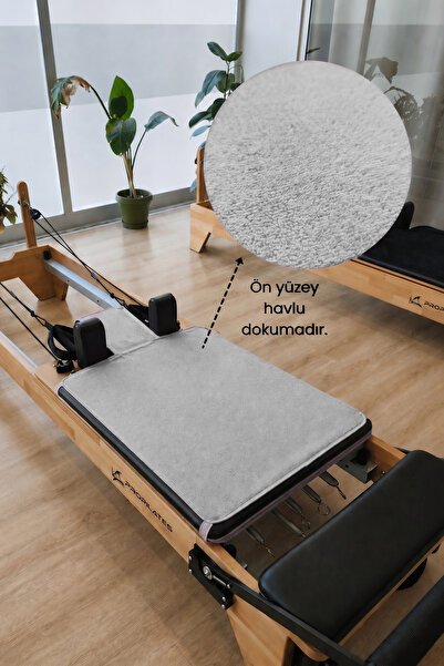 Sevim Kaymaz Silikon Tabanlı, Reformer Pilates Havlusu, Ter Emici Bambu Pilat...