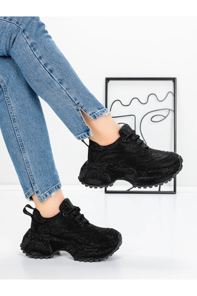 mei Pantofi Sport Dama cu Platforma 5WL93 Negru