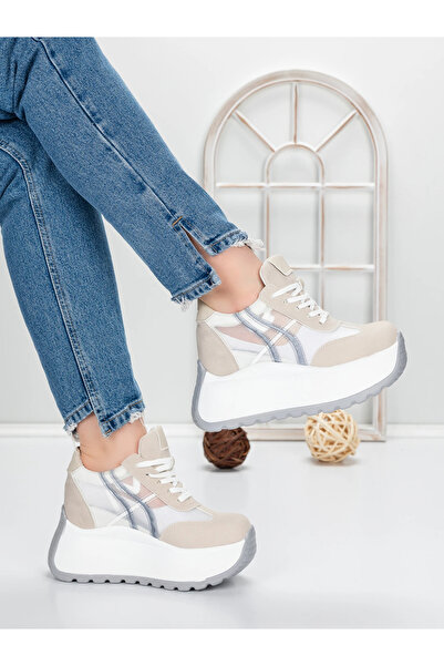mei Pantofi Sport Dama cu Platforma 5WL111 Alb