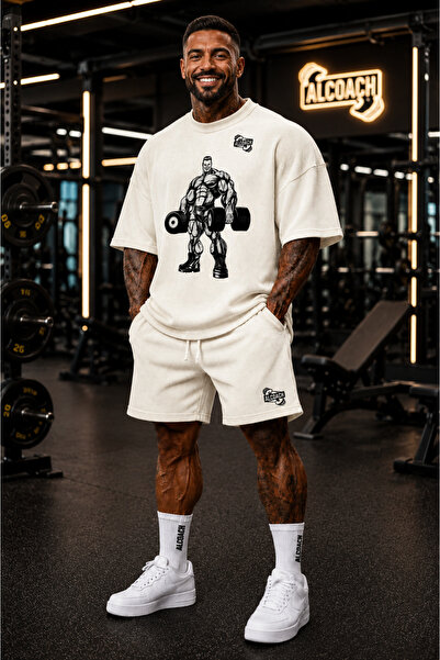 Alcoach Men's 2-Piece Bodybuilding Outfit - Polyester Sportswear, Breathable ...