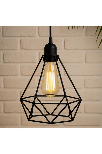 Zumzeria Black Metallic Lampshade for Chandelier 19.5x17x19.5cm