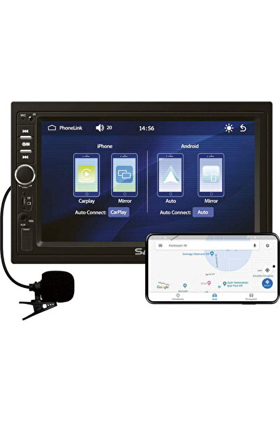 Somogyi Radio auto 2xDIN, 7", Android Auto, Carplay