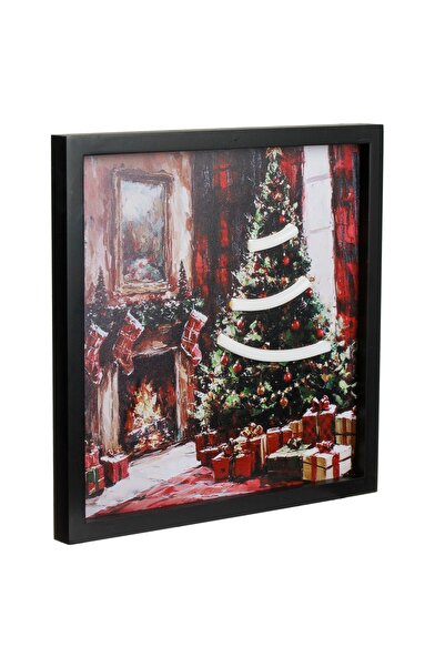 Zumzeria Tablou de Crăciun cu brad cu LED-uri neon și USB 25x25cm