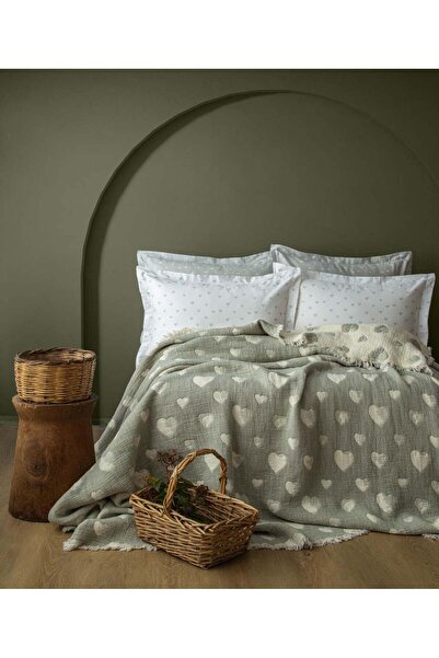 Apricitas HOME Çift Kişilik Yatak Örtüsü Set Amore Adaçayı