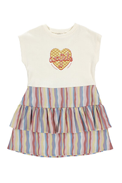 Patique Kids Colorful Garnished Striped Summer Dress