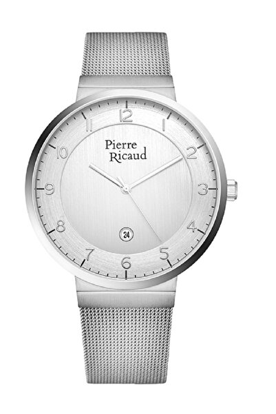 Pierre Ricaud Pierre Ricaud watch, silver stainless steel, 41mm case, Milanes...