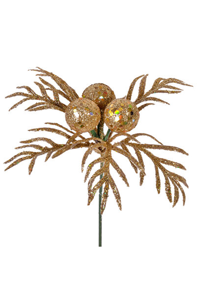 Zumzeria Floare decorativă aurie de Crăciun 17cm