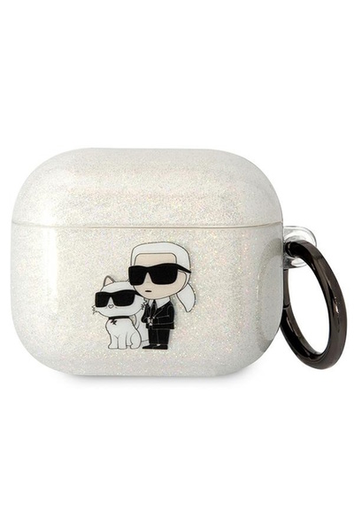 Karl Lagerfeld KLA3HNKCTGT Apple AirPods 3 transparent Gliter Karl&Choupette