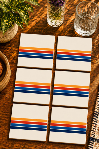 JHAAR Modern Design Set of 6 Coasters - Uv Printing Mdf - 10X10 cm