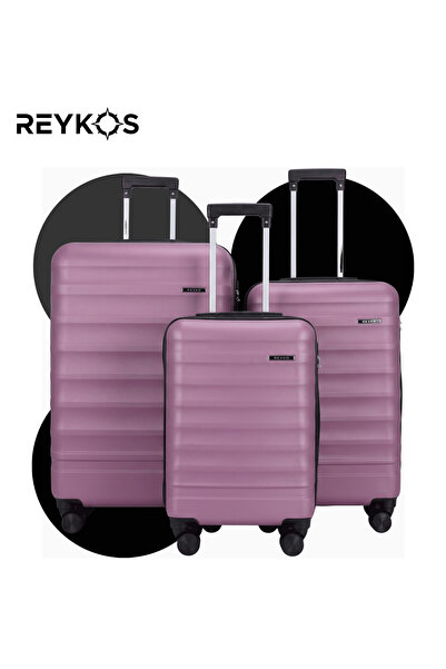 REYKOS Rey-Way Mürdüm Unisex 3’lü Valiz Seti (Büyük-Orta-Kabin)
