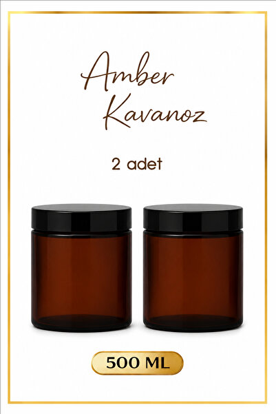 Alubrella 2 Pieces of Amber Jar 500 ml - Multi-Purpose Storage Container