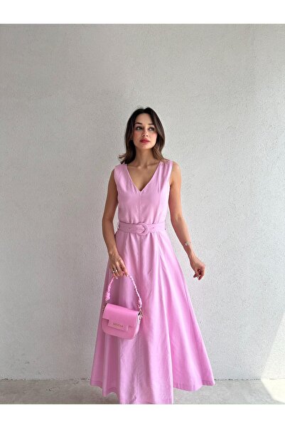 Mooi Butik YOKANA Φόρεμα Μίντι 5667 - Ροζ