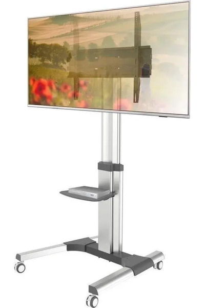 Techly Βάση τηλεόρασης κινητή 50 "-92 ", 70 κιλά, με ράφι AV
