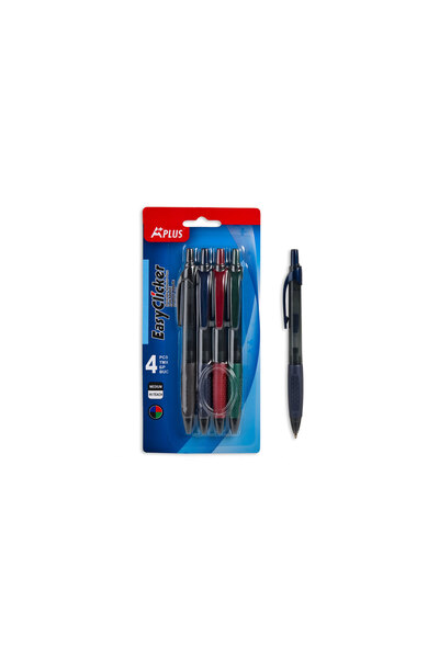 Zumzeria Elastic Grip Pens (Blue-Black-Red-Green) - 4pcs