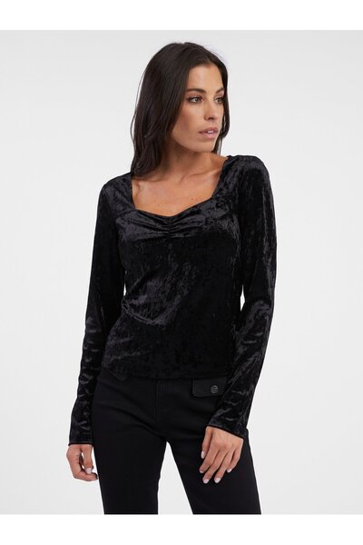 ORSAY Top de catifea negru de damă