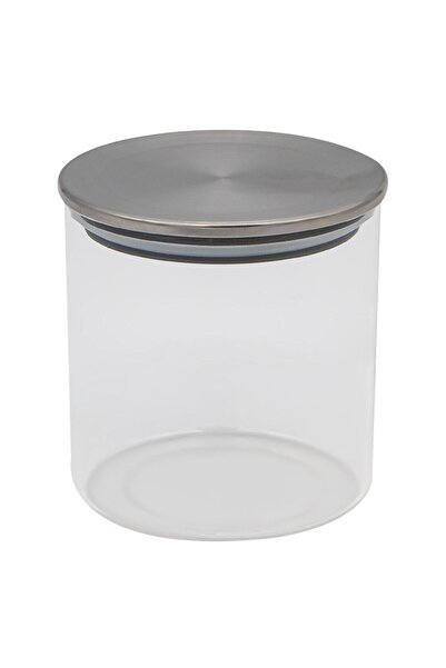 Zumzeria Transparent Glass Storage Jar with Metal Lid 350ml