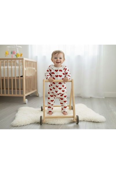 ruhaay Baby Girl Set with Patterned Collar, Scalloped Collar, Long Sleeves, Cotton