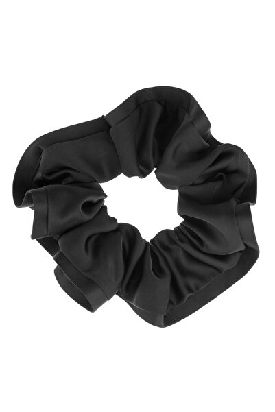 Zumzeria Material elastic din satin negru cu bordură pentru femei