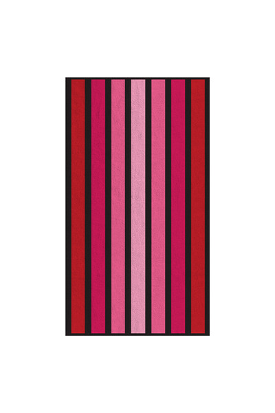 Zumzeria Prosop roz fucsia cu dungi roșii pentru plajă 180x100cm