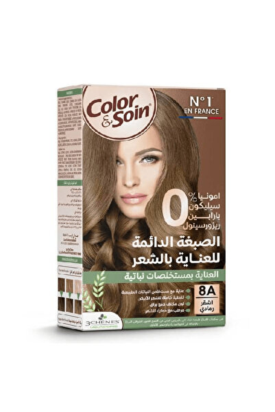Color Soin كلر & سوا صبغه شعر كيت 135 مل بدون امونيا 8a v3 اشقر رمادي