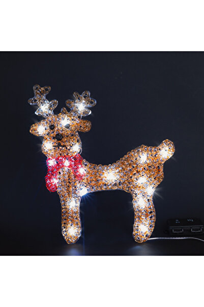 Zumzeria Ren decorativ de Crăciun cu 20 de lumini LED 30x34cm - Alb cald