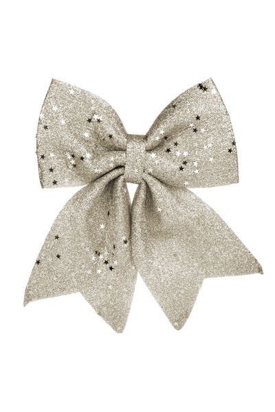 Zumzeria Fundiță decorativă de Crăciun argintie cu sclipici și paiete stea 23cm