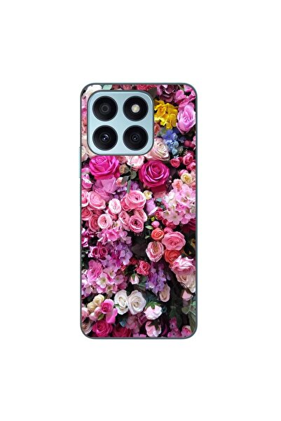 OEM Husa compatibila cu Honor X8b Silicon Gel Tpu Model Trandafiri Roz