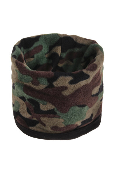 Zumzeria Eșarfă circulară din fleece de iarnă cu model camuflaj și șnur pentr...
