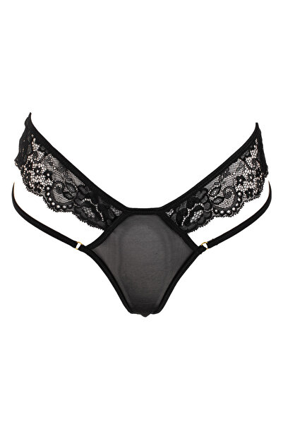 Zumzeria Black Lace and Black Strap String Panties
