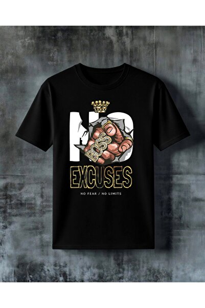 COMVİCHO Excuses Kral Taci Printed Oversize T-Shirt
