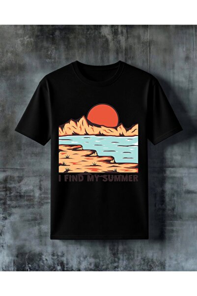 COMVİCHO Find My Summer Ceol Landscape Printed Oversize T-Shirt