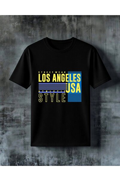 COMVİCHO Los Angeles Street Wear Printed Oversize T-Shirt