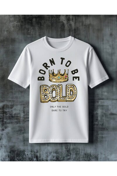 COMVİCHO Born to Be Bold Kral Taci Printed Oversize T-Shirt