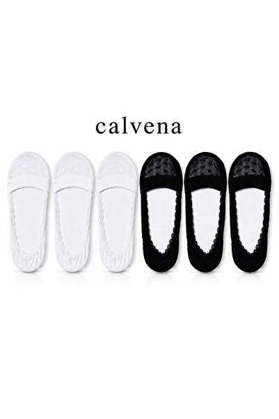 Calvena Kadın Desenli Babet Çorap 6 Çift