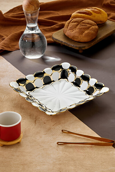 Cooker 30 cm Porcelain Square Presentation Bowl Decorative Bowl Ckr3836