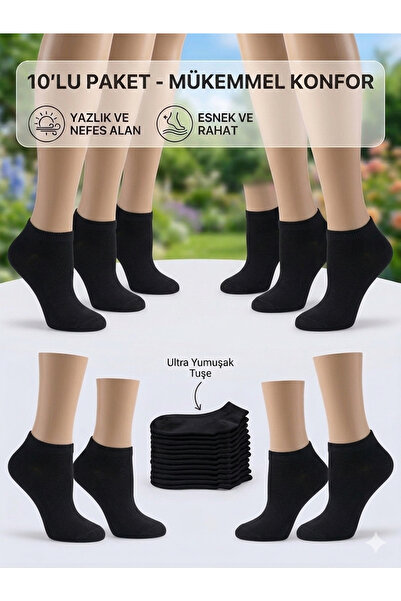 10'lu Ekonomik Paket Genç&Kadın Patik Çorap Seti