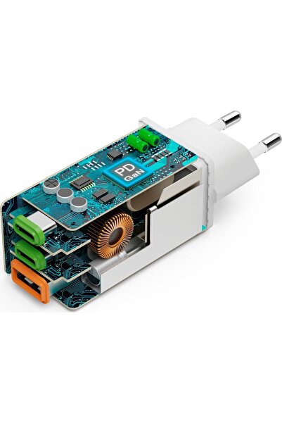 Other Încărcător de rețea Hama mini GaN 65W PD/QC 2x USB-C, 1x USB-A alb
