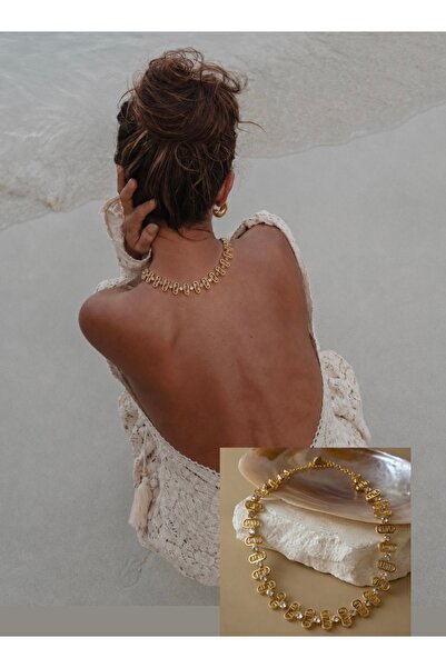 FloresDeCarnaval F Royal Crystal Chain💫 2026 Trend Kararmaz Kolye