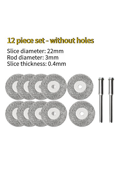 Choice1 12PCS without holes 12Pcs 22mm Diamond Cutting Discs with 3mm Mandrel...