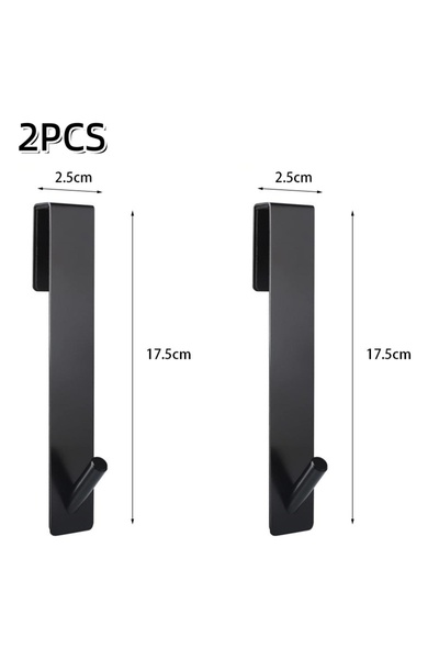 Choice3 2pcs-Black-L 2pcs Bathrobe Hanger Shower Room Glass Over Door Hanging...