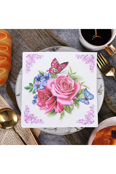 Choice 1 20pcs/Pac 33*33cm 2-Ply New Colourful Napkins Printed Rose Butterfly...