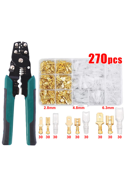 Choice4 270pcs with Tool Wire Crimp Terminals Set 2.8/4.8/6.3mm Copper Male F...